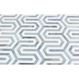 Thassos White Polished Marble Berlinetta Mosaic Tile (Thassos w/ Blue-Gray) - MosaicBros.com