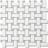 BASKET WEAVE With Gray Dot Porcelain Mosaic Tile.