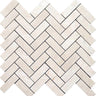 VALENCIA CREMA 1X3 HERRINGBONE Crema Marfil Polished Mosaic Tile.