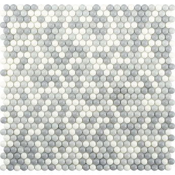 VERRE CERCLE GRIS Recycled glass Mosaic Tile.