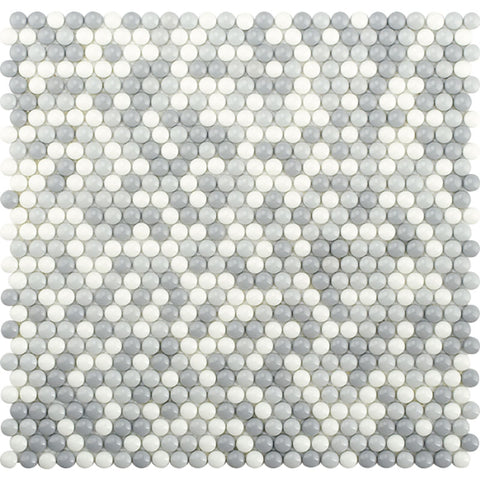 VERRE CERCLE GRIS Recycled glass Mosaic Tile.