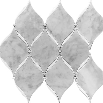 WATERJET VERONA WEAVE Carrrara/ Thassos Mosaic Tile.