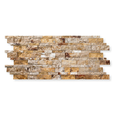 7X20 Valencia Travertine Ledger Panel ( SPLIT-FACE).