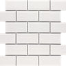 CC Mosaics +WHITE ICE 2X4 Beveled BRICK Porcelain Mosaic Tile.