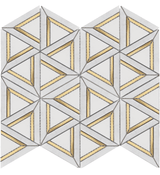 ROCKART CARRARA WHITE METAL GEO 12x14 MOSAIC.