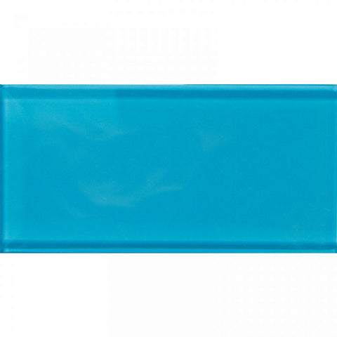 COLOR PALETTE TURQUOISE CLOUD GLOSS 3x6 glass Mosaic Tile.