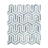 Thassos White Honed Marble Berlinetta Mosaic Tile (Thassos w/ Blue-Gray).