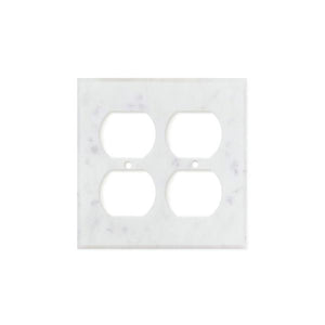 Bianco Carrara (Carrara White) Marble Switch Plate Cover Honed (2 DUPLEX).