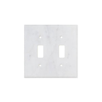 Bianco Carrara (Carrara White) Marble Switch Plate Cover Honed (2 TOGGLE).