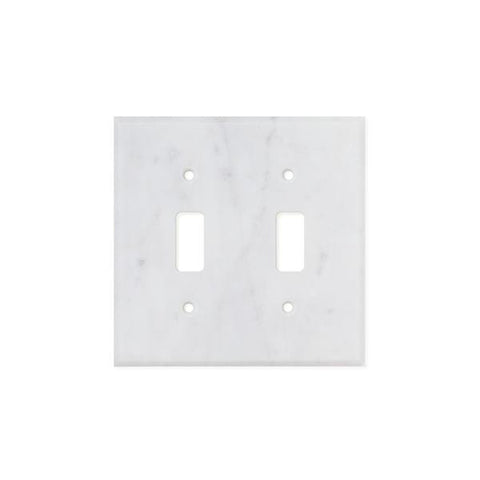 Bianco Carrara (Carrara White) Marble Switch Plate Cover Honed (2 TOGGLE).