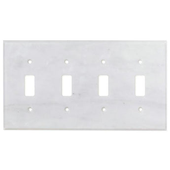 Bianco Carrara (Carrara White) Marble Switch Plate Cover Honed (4 TOGGLE).