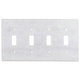 Bianco Carrara (Carrara White) Marble Switch Plate Cover Honed (4 TOGGLE).