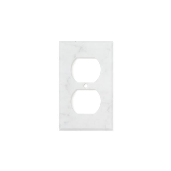 Bianco Carrara (Carrara White) Marble Switch Plate Cover Honed (SINGLE DUPLEX).