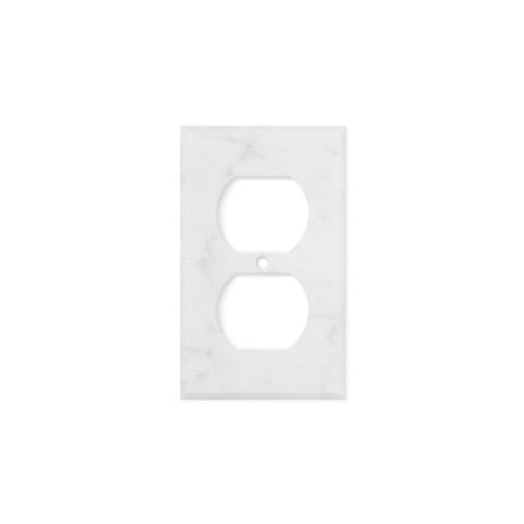 Bianco Carrara (Carrara White) Marble Switch Plate Cover Honed (SINGLE DUPLEX).