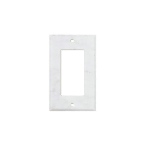 Bianco Carrara (Carrara White) Marble Switch Plate Cover Honed (SINGLE ROCKER).
