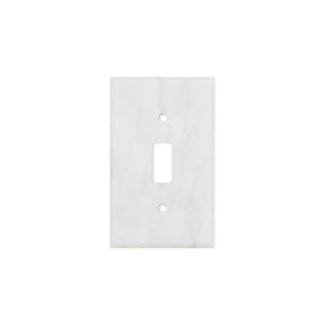 Bianco Carrara (Carrara White) Marble Switch Plate Cover Honed (SINGLE TOGGLE).