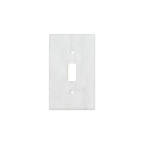Bianco Carrara (Carrara White) Marble Switch Plate Cover Honed (SINGLE TOGGLE).