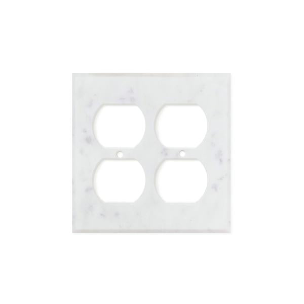Bianco Carrara (Carrara White) Marble Switch Plate Cover Polished (2 DUPLEX).