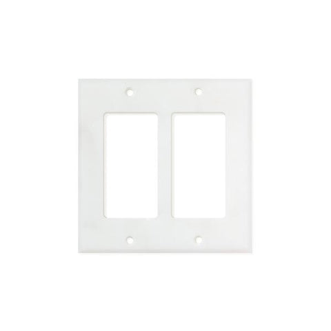 Bianco Carrara (Carrara White) Marble Switch Plate Cover Polished (2 ROCKER).