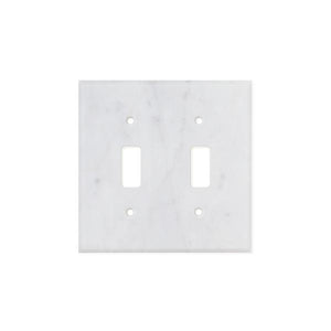 Bianco Carrara (Carrara White) Marble Switch Plate Cover Polished (2 TOGGLE).