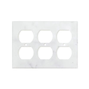 Bianco Carrara (Carrara White) Marble Switch Plate Cover Polished (3 DUPLEX).