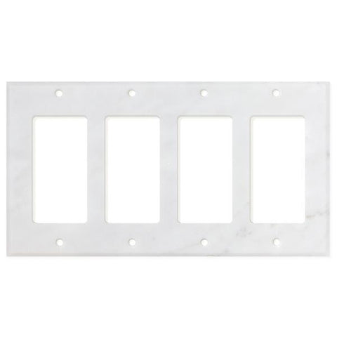 Bianco Carrara (Carrara White) Marble Switch Plate Cover Polished (4 ROCKER).