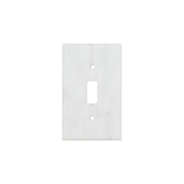 Bianco Carrara (Carrara White) Marble Switch Plate Cover Polished (SINGLE TOGGLE).