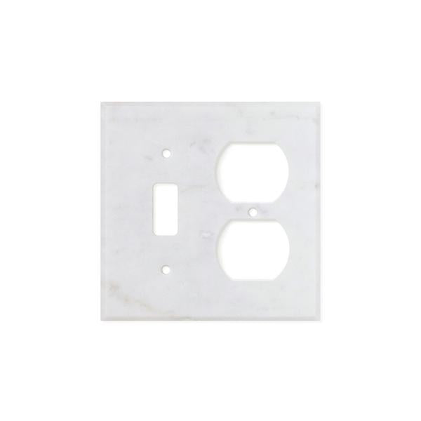 Bianco Carrara (Carrara White) Marble Switch Plate Cover Polished (TOGGLE DUPLEX).