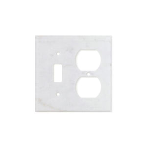 Bianco Carrara (Carrara White) Marble Switch Plate Cover Polished (TOGGLE DUPLEX).