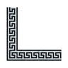 4X4" Bianco Carrara Polished Marble Greek Key Corner (Carrara w/ Black).