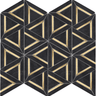 ROCKART NERO MARQUINA METAL GEO 12x14 MOSAIC.