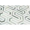 Thassos White Polished Marble Berlinetta Mosaic Tile (Thassos w/ Ming Green) - MosaicBros.com