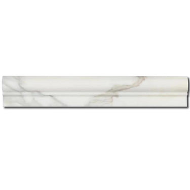 2x12 Honed Calacatta Gold Marble Single-Step Chair Rail - MosaicBros.com