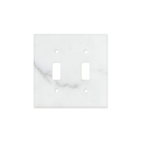 Calacatta Gold Marble Switch Plate Cover Honed (2 TOGGLE).