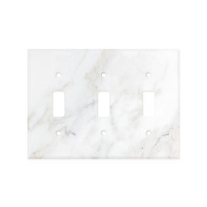 Calacatta Gold Marble Switch Plate Cover Honed (3 TOGGLE).