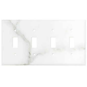 Calacatta Gold Marble Switch Plate Cover Honed (4 TOGGLE).