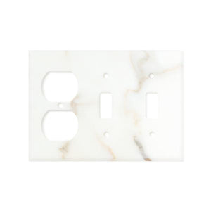 Calacatta Gold Marble Switch Plate Cover Honed (DOUBLE TOGGLE DUPLEX).