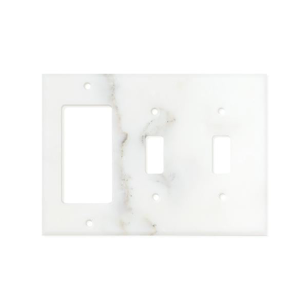 Calacatta Gold Marble Switch Plate Cover Honed (DOUBLE TOGGLE ROCKER).