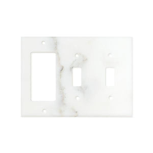 Calacatta Gold Marble Switch Plate Cover Honed (DOUBLE TOGGLE ROCKER).