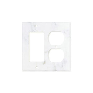 Calacatta Gold Marble Switch Plate Cover Honed (ROCKER DUPLEX).