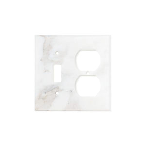 Calacatta Gold Marble Switch Plate Cover Honed (TOGGLE DUPLEX).