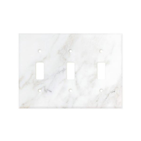 Calacatta Gold Marble Switch Plate Cover Polished (3 TOGGLE).