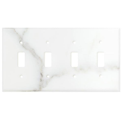 Calacatta Gold Marble Switch Plate Cover Polished (4 TOGGLE).