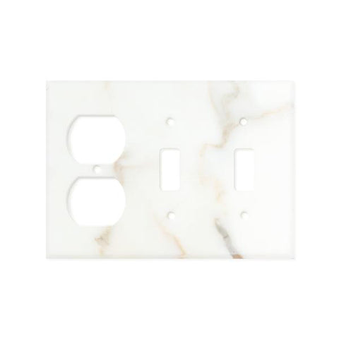 Calacatta Gold Marble Switch Plate Cover Polished (DOUBLE TOGGLE DUPLEX).