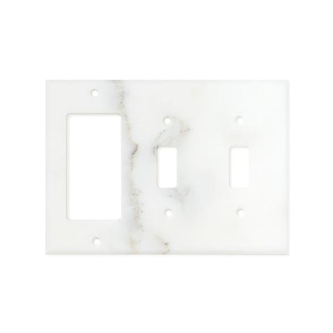 Calacatta Gold Marble Switch Plate Cover Polished (DOUBLE TOGGLE ROCKER).