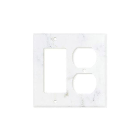 Calacatta Gold Marble Switch Plate Cover Polished (ROCKER DUPLEX).