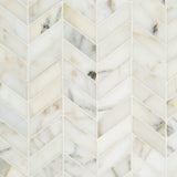 Calacatta Gold Polished Marble Mini Chevron Mosaic Tile - MosaicBros.com