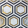 Calacatta Gold Nero Marquina Hexagon Polished Mosaic.
