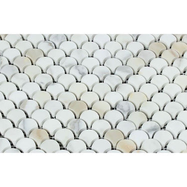 Calacatta Gold Polished Marble Raindrop Mosaic Tile - MosaicBros.com