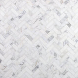 1X2 Honed Calacatta Gold Marble Herringbone Mosaic Tile - MosaicBros.com